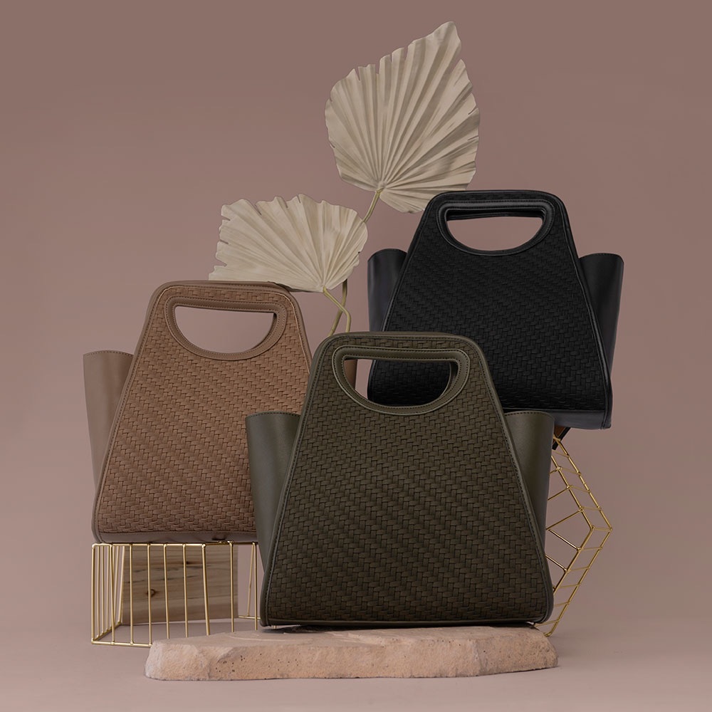 Melie Bianco Dena Recycled Vegan Top Handle Bag in Taupe - Picture 6 of 10